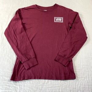 Vans Off The Wall Shirt Adult Small Red Crew Neck Skateboard‎ Skater Tee Mens